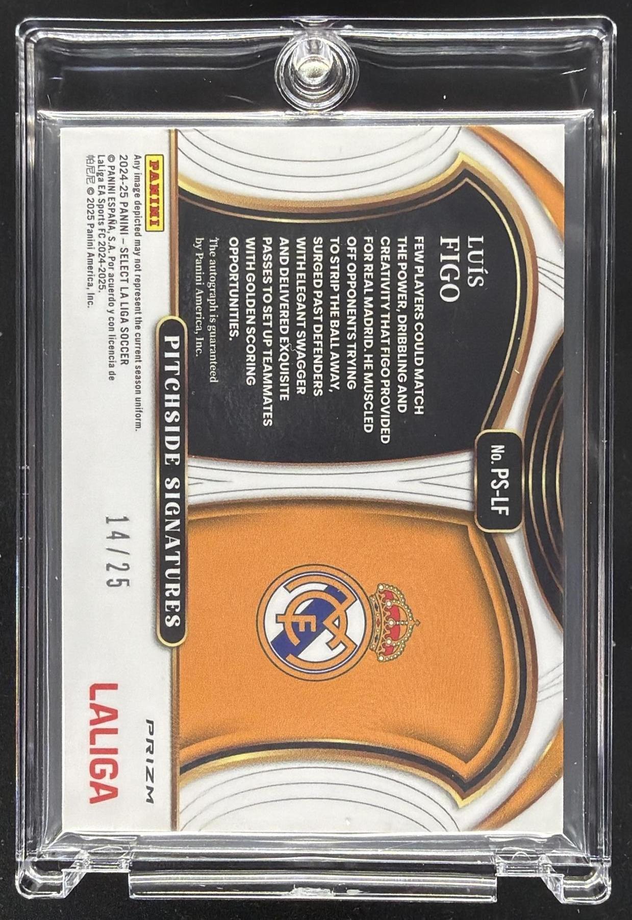 2024 Panini Select La Liga Luis Figo #PS-LF Pitchside Signatures Tie-Dye Prizm /25 Auto