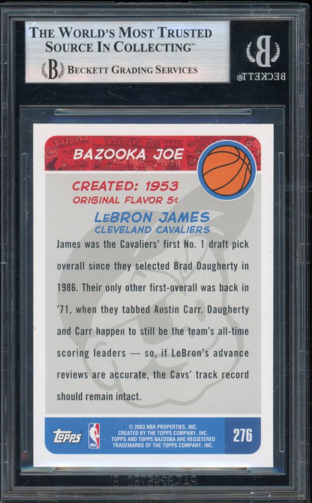 2003-04 Lebron James Bazooka Rookie BGS 9