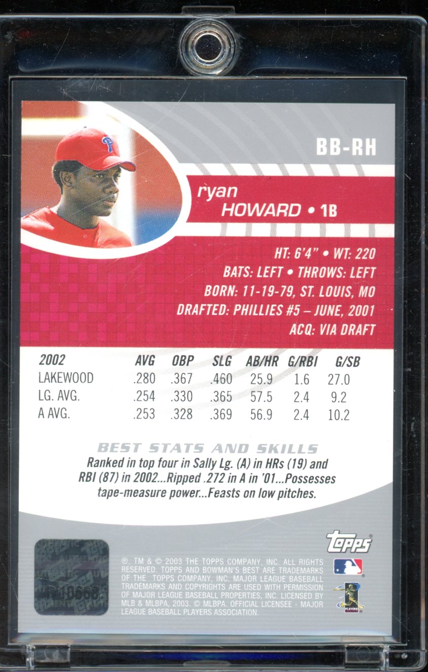 2003 Bowman's Best Ryan Howard Rookie Auto