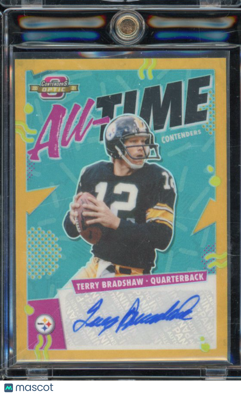2021 Contenders Optic Terry Bradshaw All Time Contenders Gold /10 Auto
