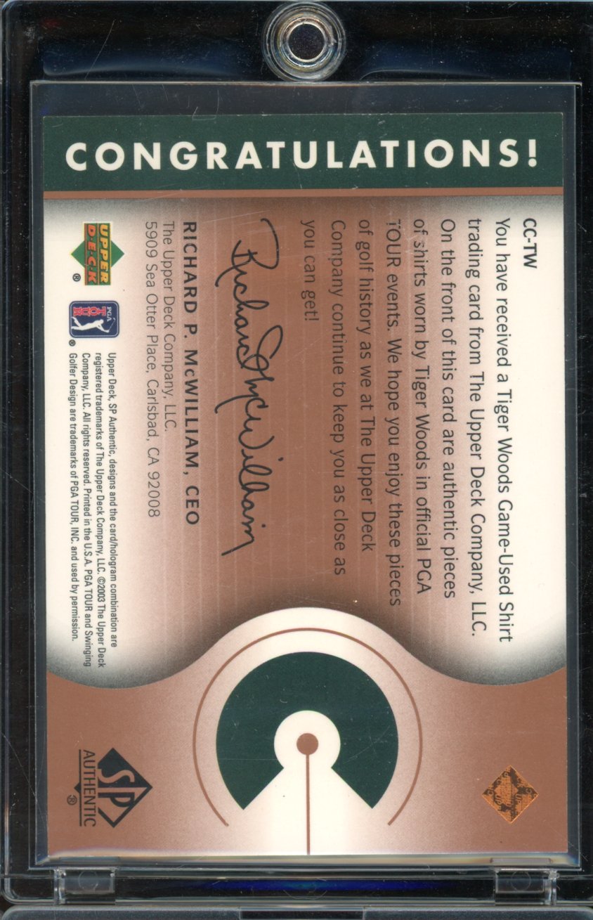 2003 Sp Authentic Tiger Woods Classic Combos Patch /100