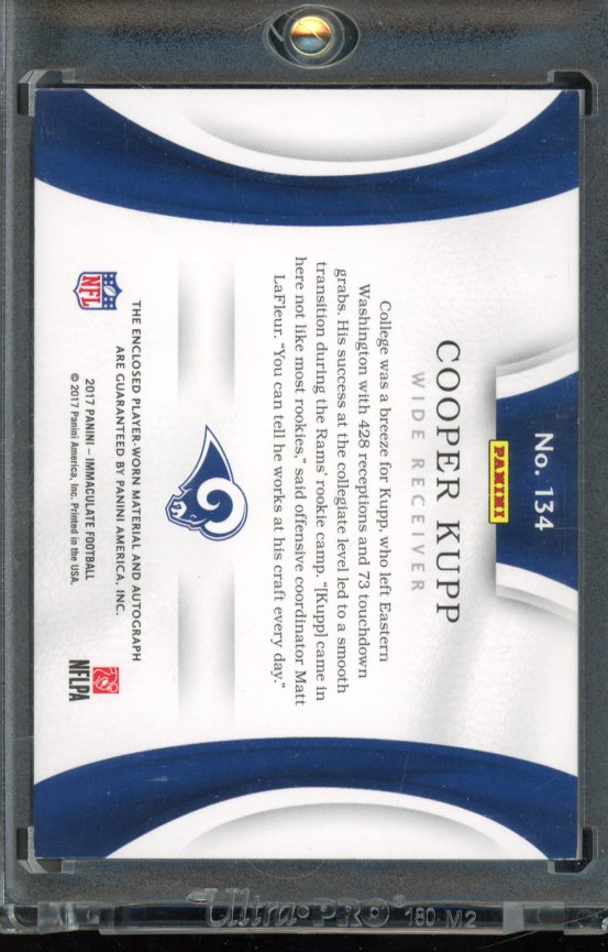 2017 Immaculate Cooper Kupp Rookie Patch Auto /99