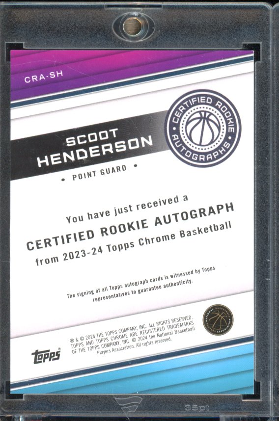 2024-25 Topps Chrome Scoot Henderson Black Wave Rookie Auto 10/10