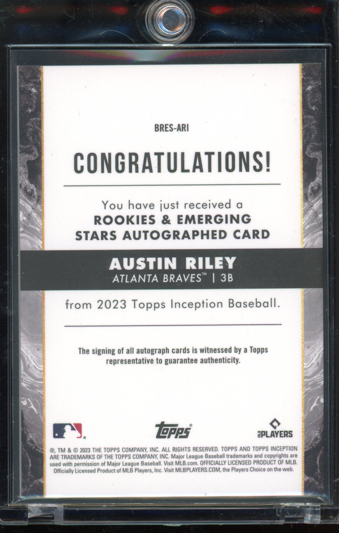 2023 Inception Austin Riley Orange Auto 12/25