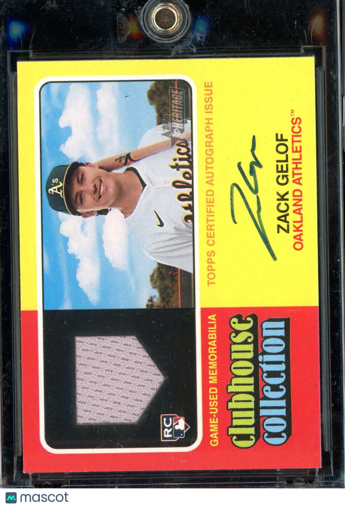 2024 Topps Heritage High Number Zack Gelof Clubhouse Relic Auto /25