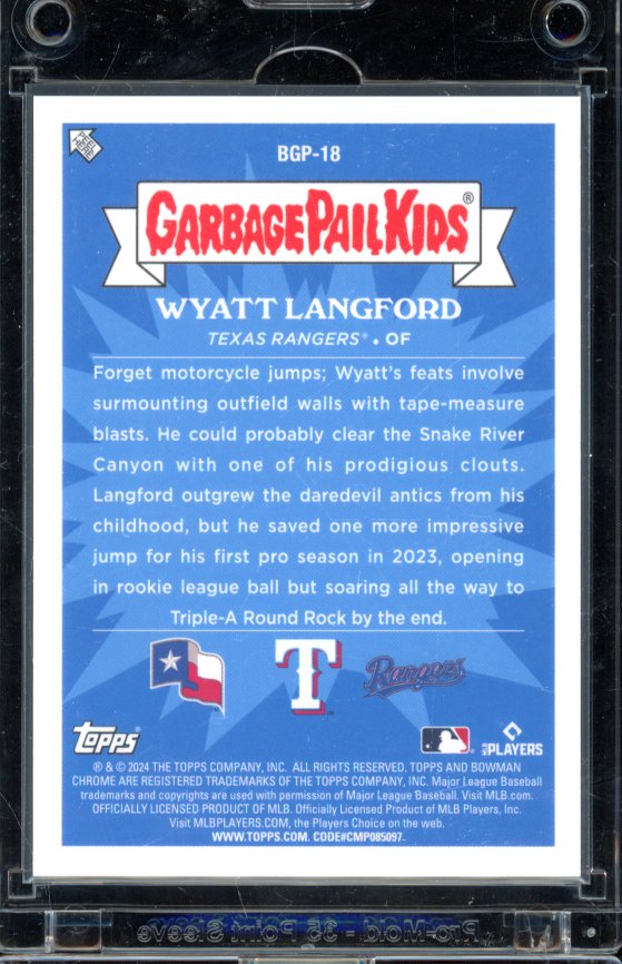 2024 Bowman Chrome Wyatt Langford Daredevil Wyatt GPK Rookie