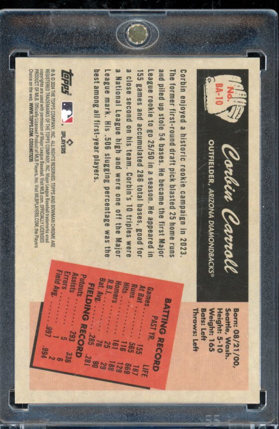 2024 Bowman Chrome Corbin Carroll Anime Case Hit