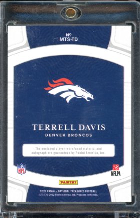 2021 National Treasures Terrell Davis Patch Auto /25