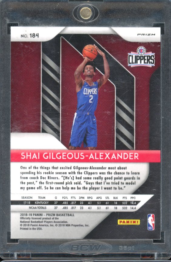 2018-19 Prizm Shai Gilgeous Alexander Red White Blue Rookie