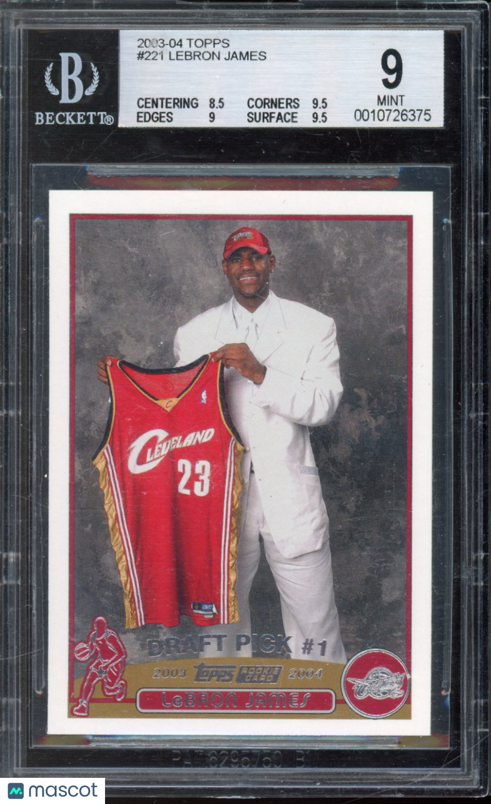 2003-04 Topps Lebron James Rookie BGS 9