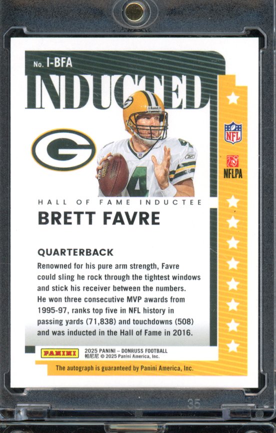 2025 Donruss Brett Favre Auto HOF /99