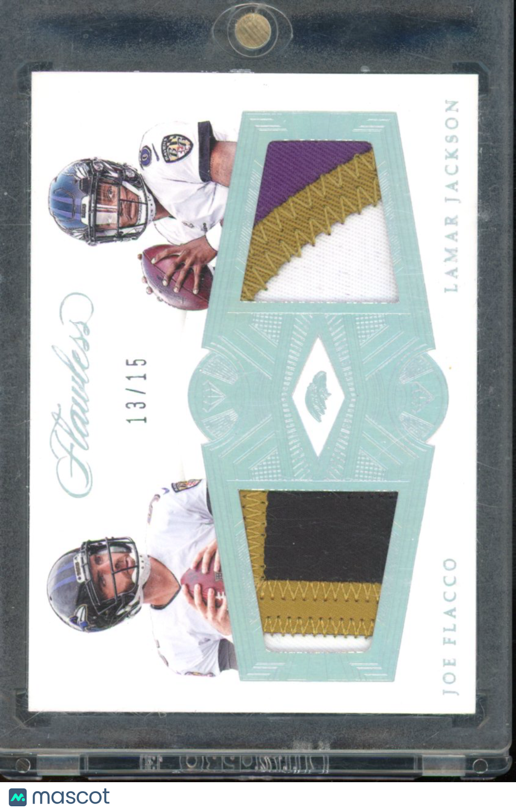 2018 Flawless Lamar Jackson Joe Flacco Rookie Patch /15