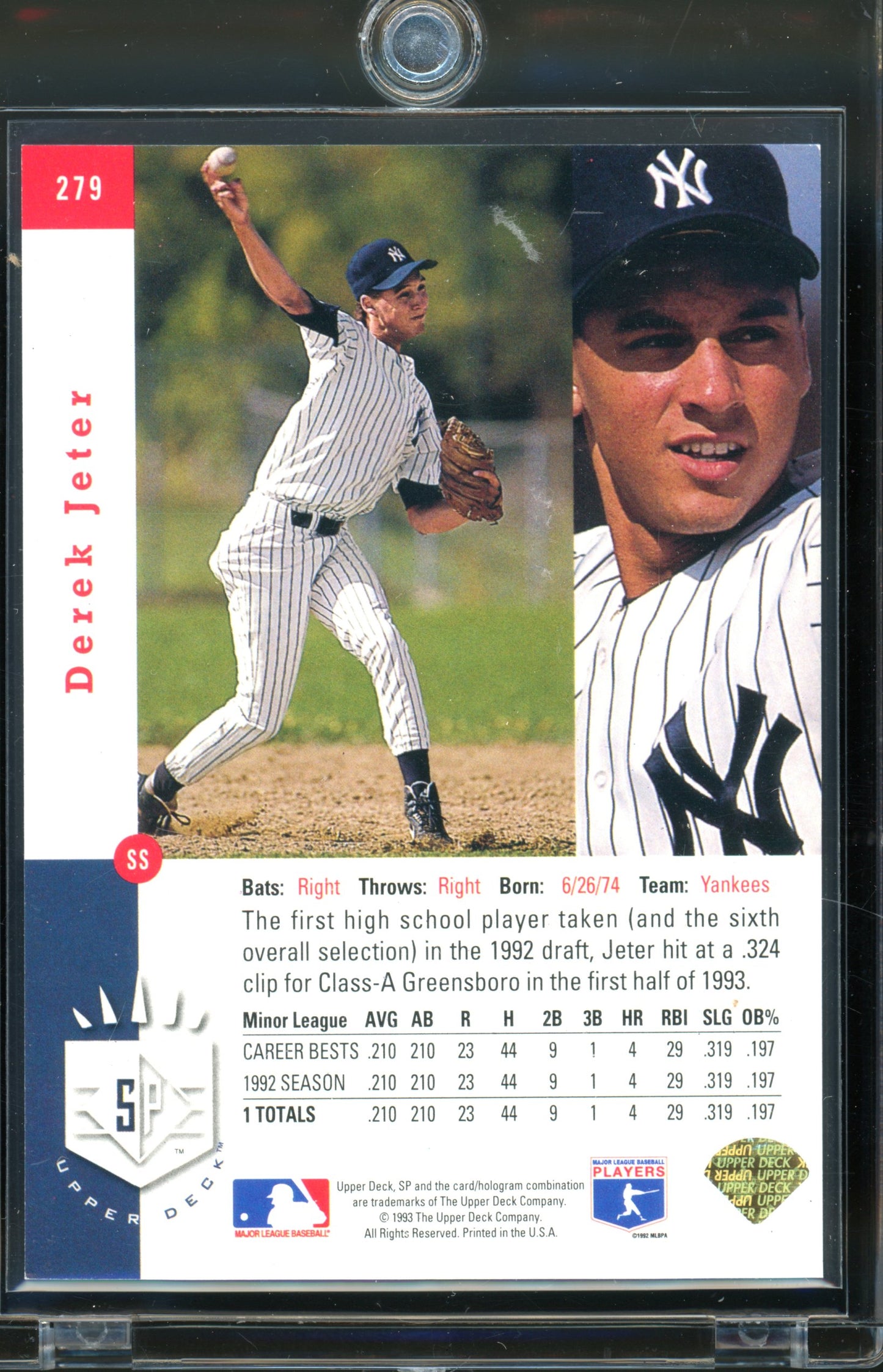 1993 UD SP Derek Jeter Foil RC