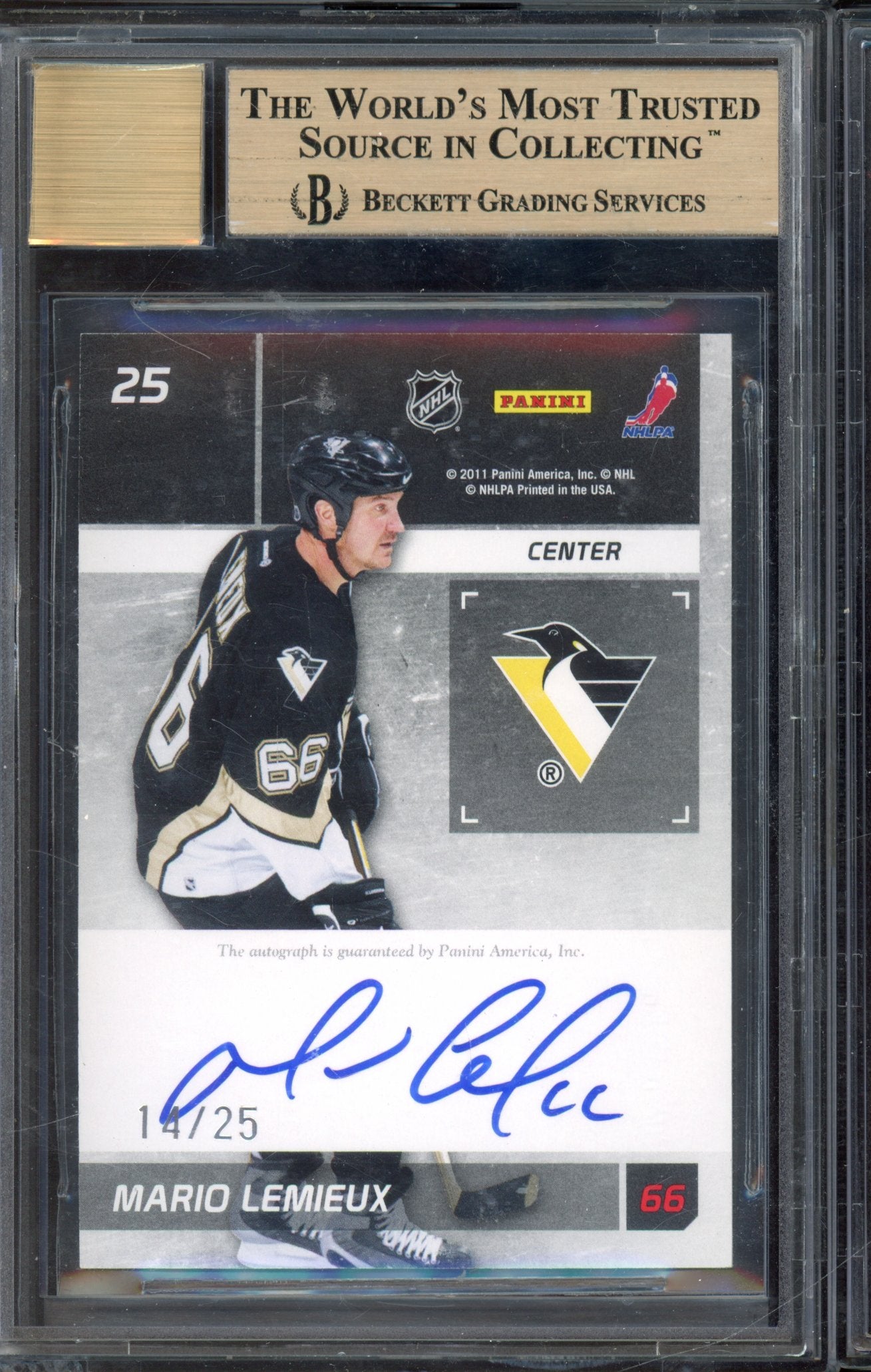2011 Limited Alex Ovechkin Mario Lemieux Dual Auto 14/25 BGS 9.5 AUTO 10 RARE
