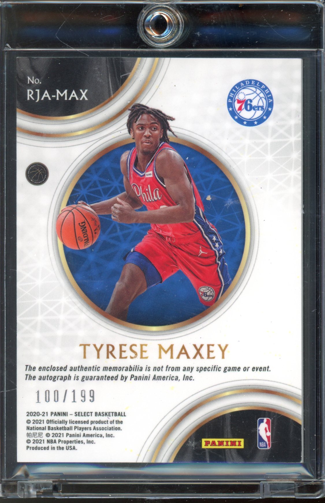 2020 Select Tyrese Maxey Jersey Auto 100/199 RC