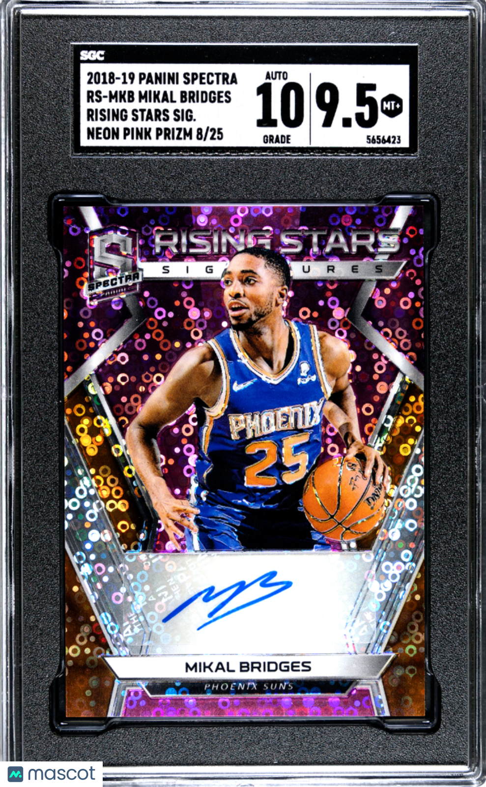 2018-19 Spectra Mikal Bridges Pink Rookie Auto /25 SGC 9.5/10
