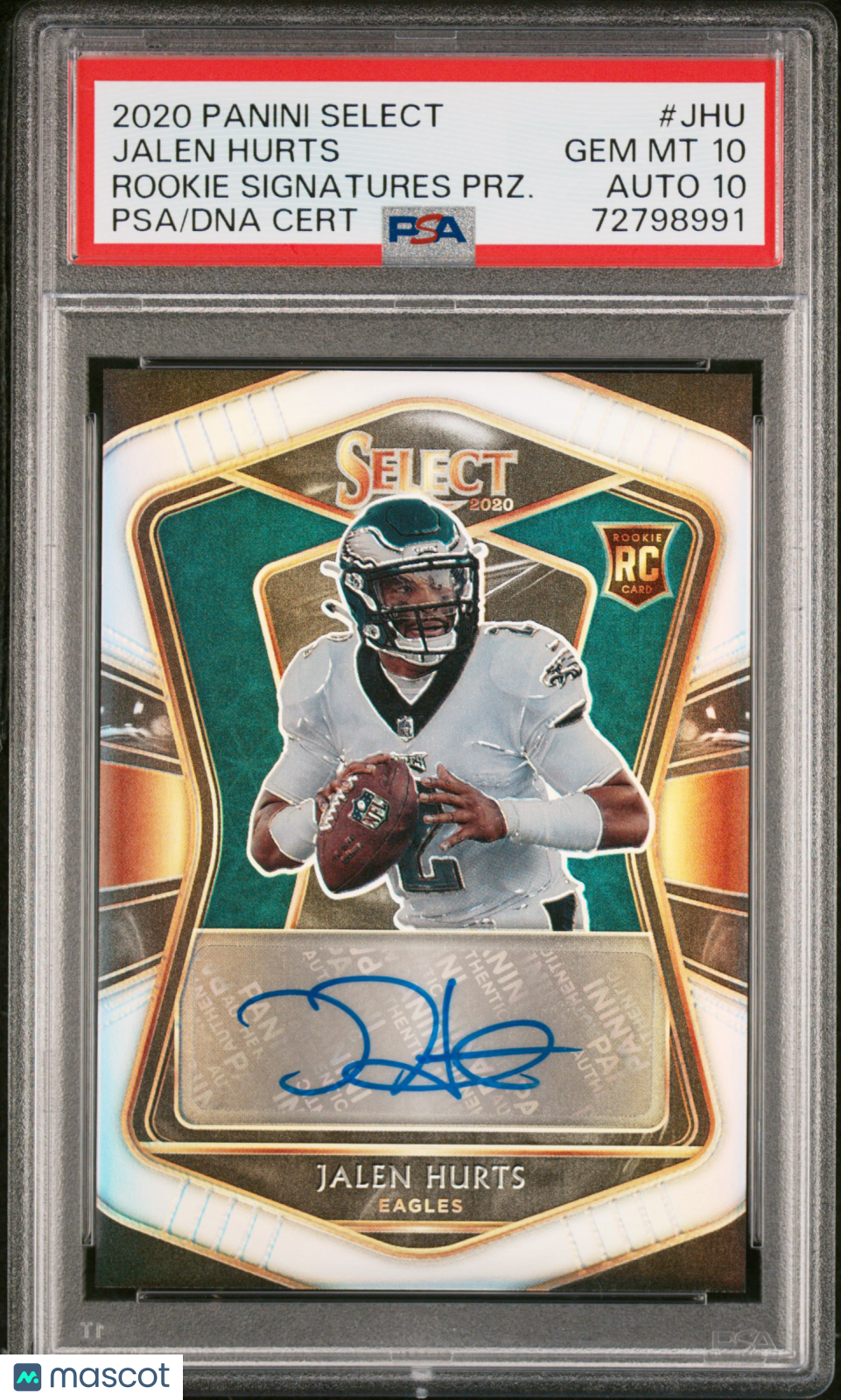 2020 Select Jalen Hurts Rookie Auto Silver /99 PSA 10/10