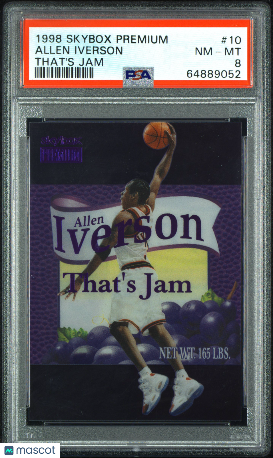 1998 Skybox Premium Allen Iverson That's Jam PSA 8