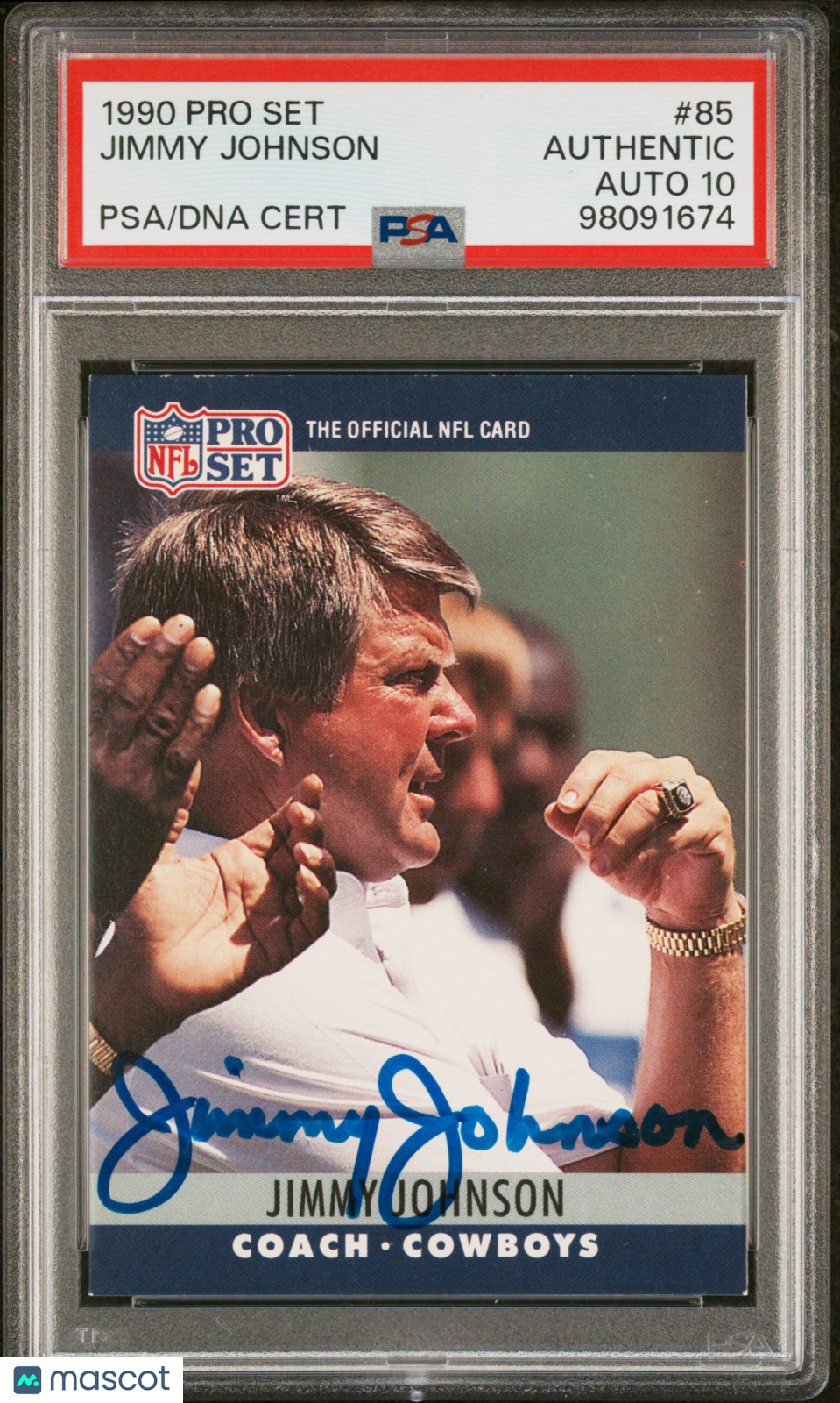 1990 Pro Set Jimmy Johnson IP Auto PSA 10 Authentic