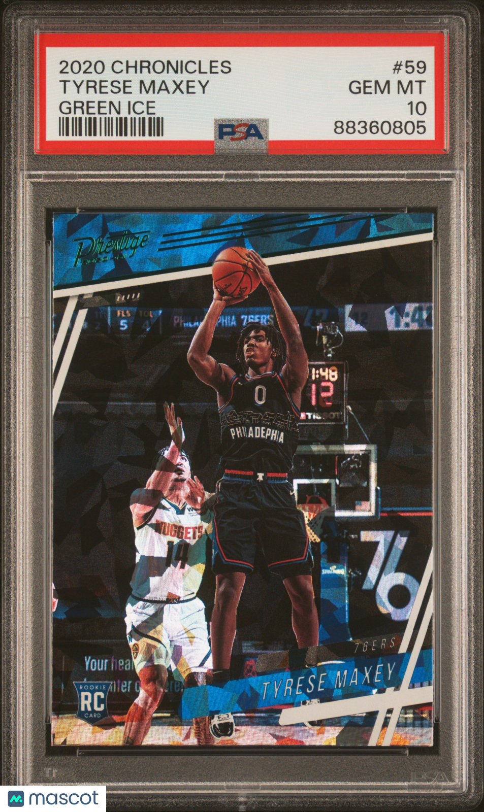 2020-21 Chronicles Tyrese Maxey Green Ice Rookie PSA 10