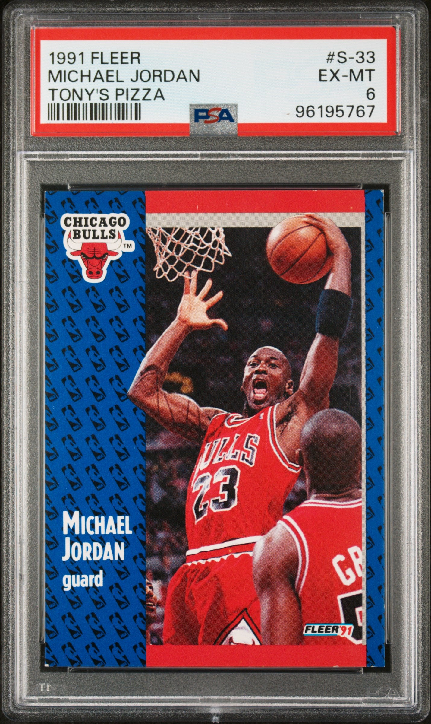 1991 Fleer Michael Jordan Tony's Pizza PSA 6