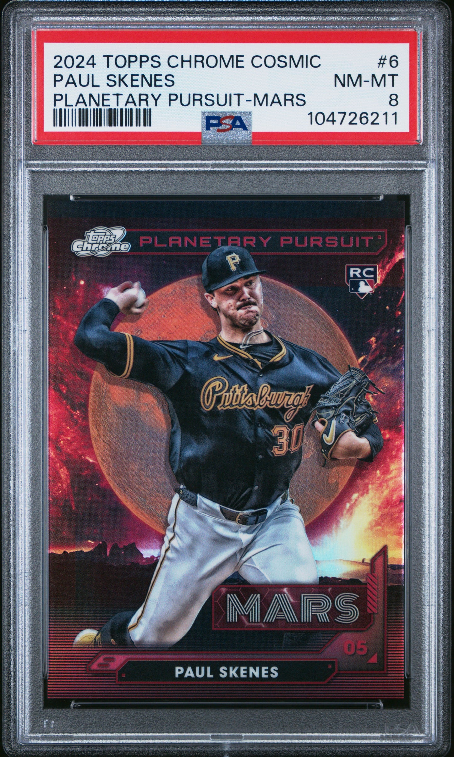 2024 Topps Chrome Cosmic Paul Skenes Planetary Pursuit Mars RC SSP PSA 8