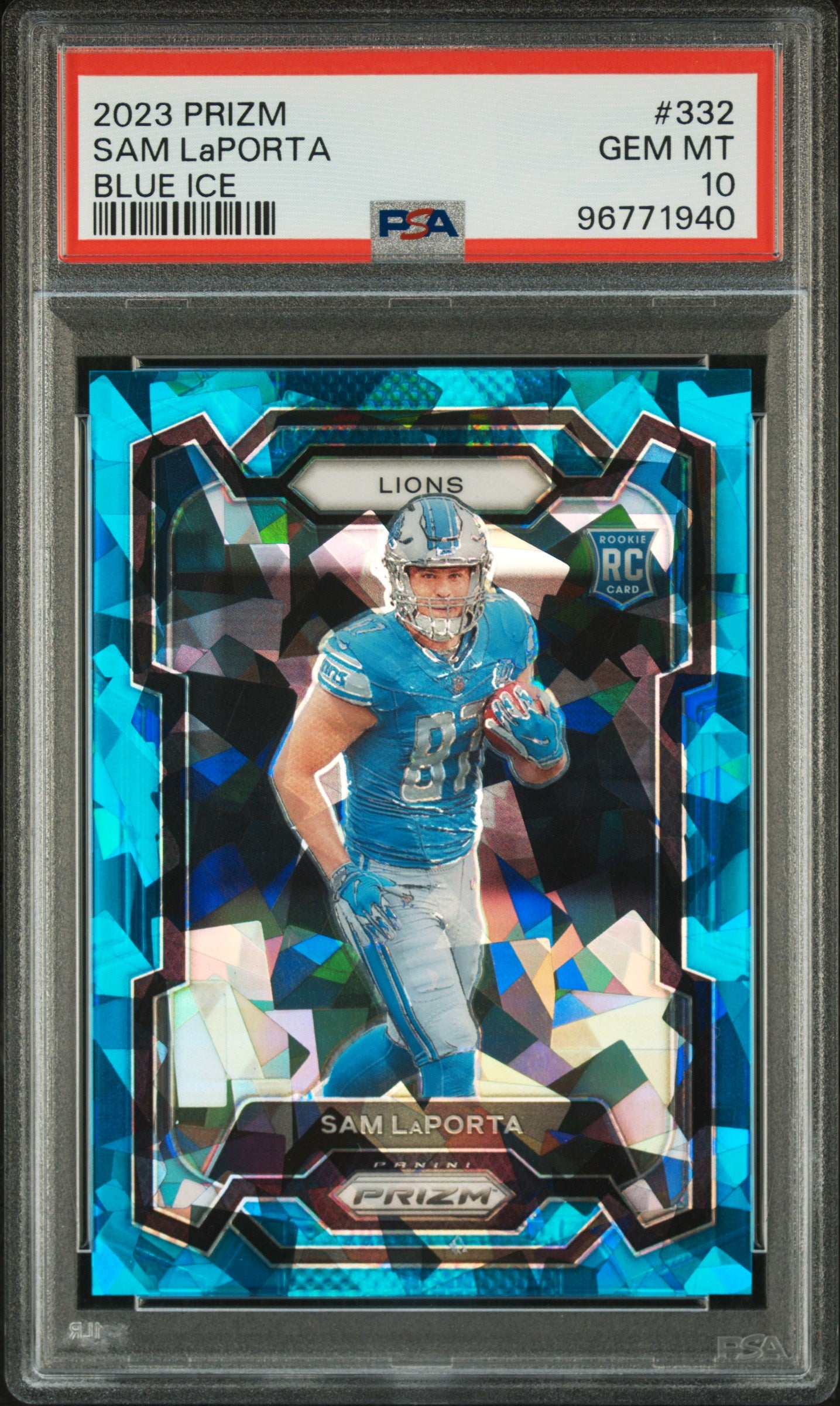 2023 Prizm Sam LaPorta Blue Ice 31/99 PSA 10 RC