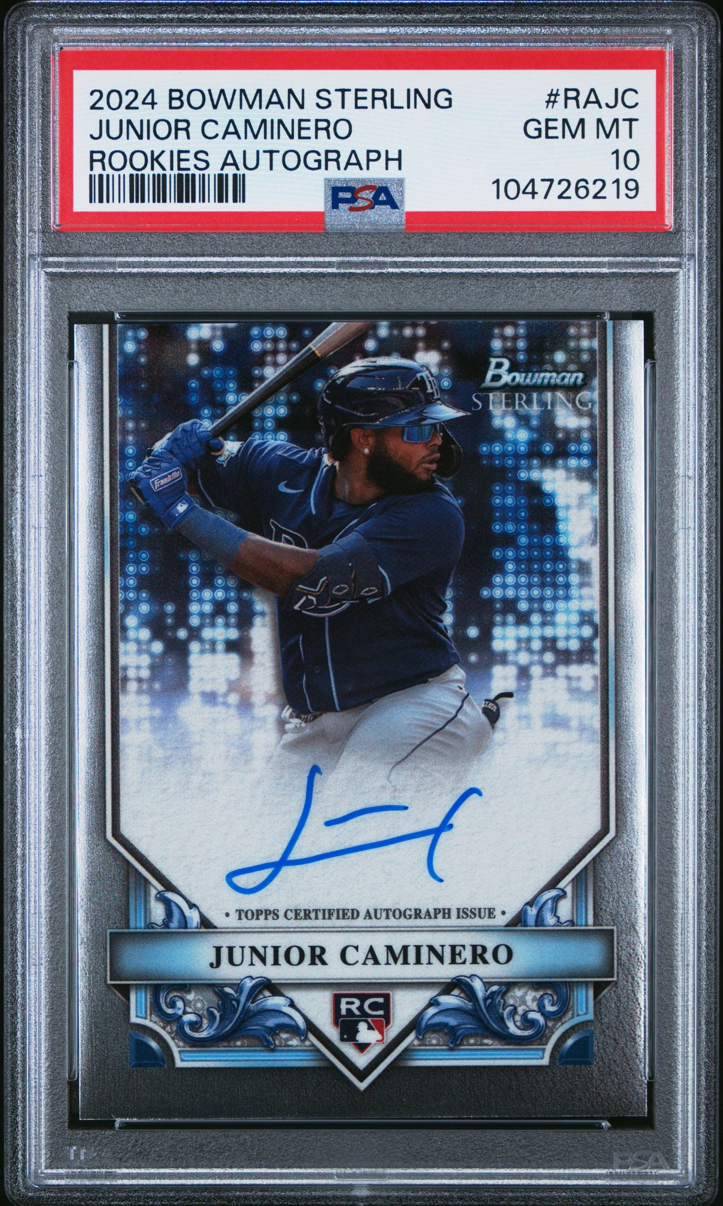 2024 Bowman Sterling Junior Caminero Auto PSA 10 RC