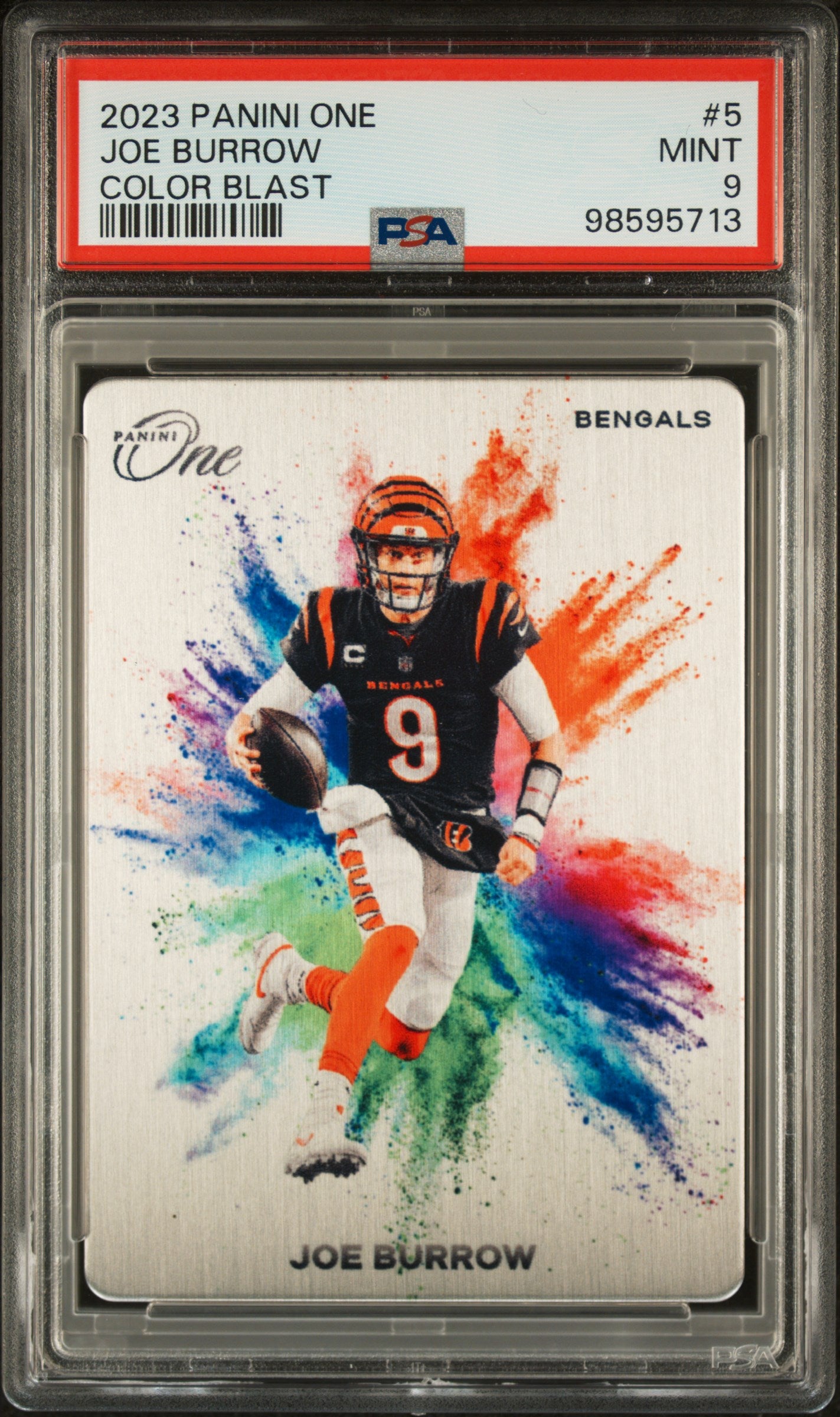 2023 Panini One Joe Burrow Color Blast PSA 9 Case Hit SSP