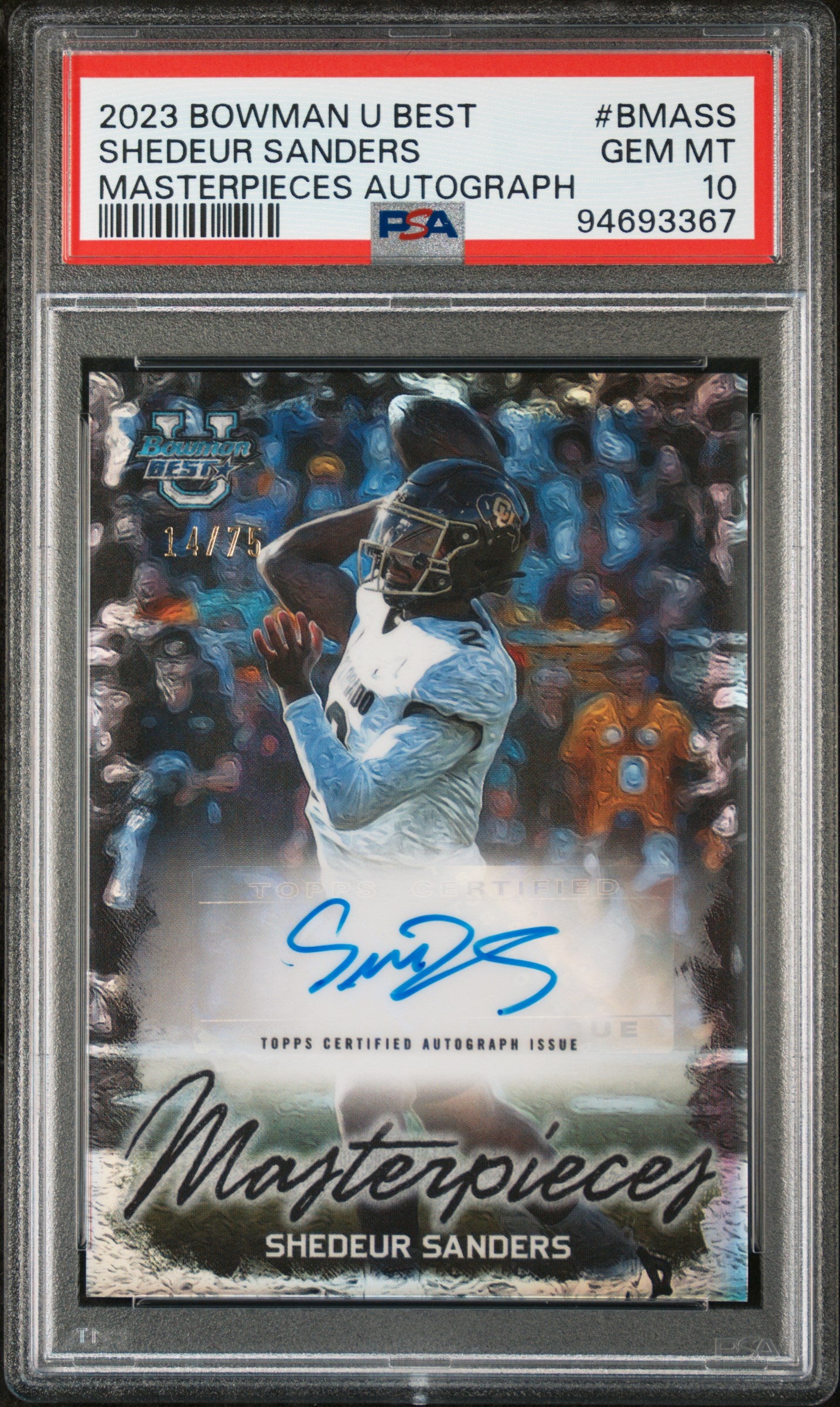 2023 Best U Shedeur Sanders Masterpieces Auto 14/75 PSA 10