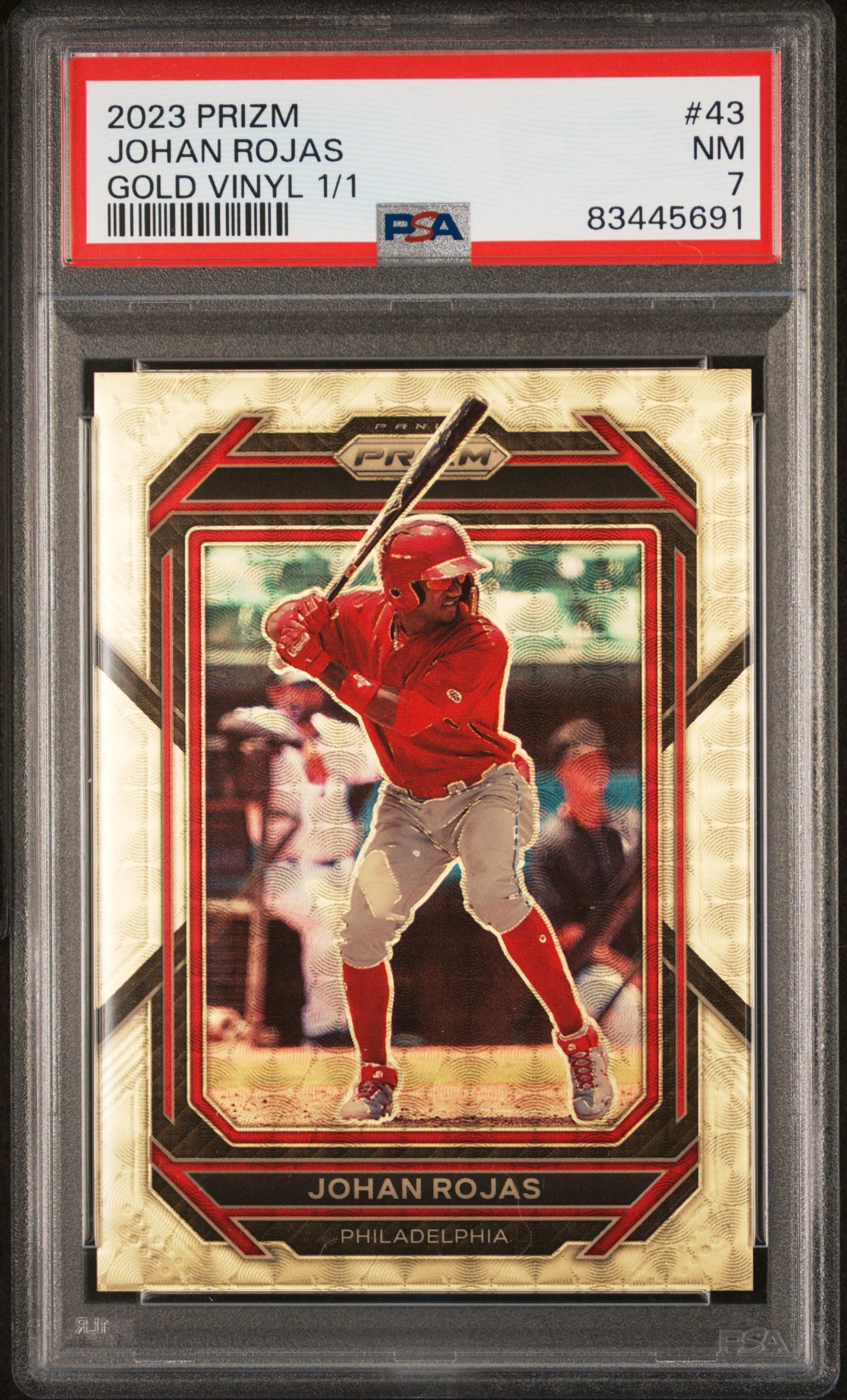 2023 Prizm Johan Rojas Gold Vinyl 1/1 PSA 7