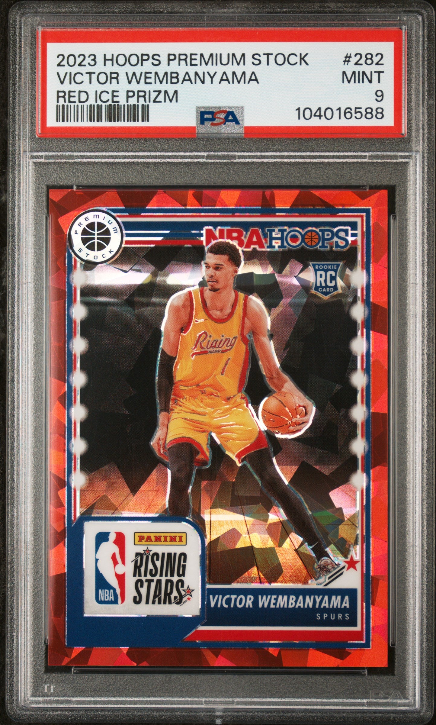 2023 Hoops Premium Stock Victor Wembanyama Red Ice Prizm 09/99 PSA 9 RC
