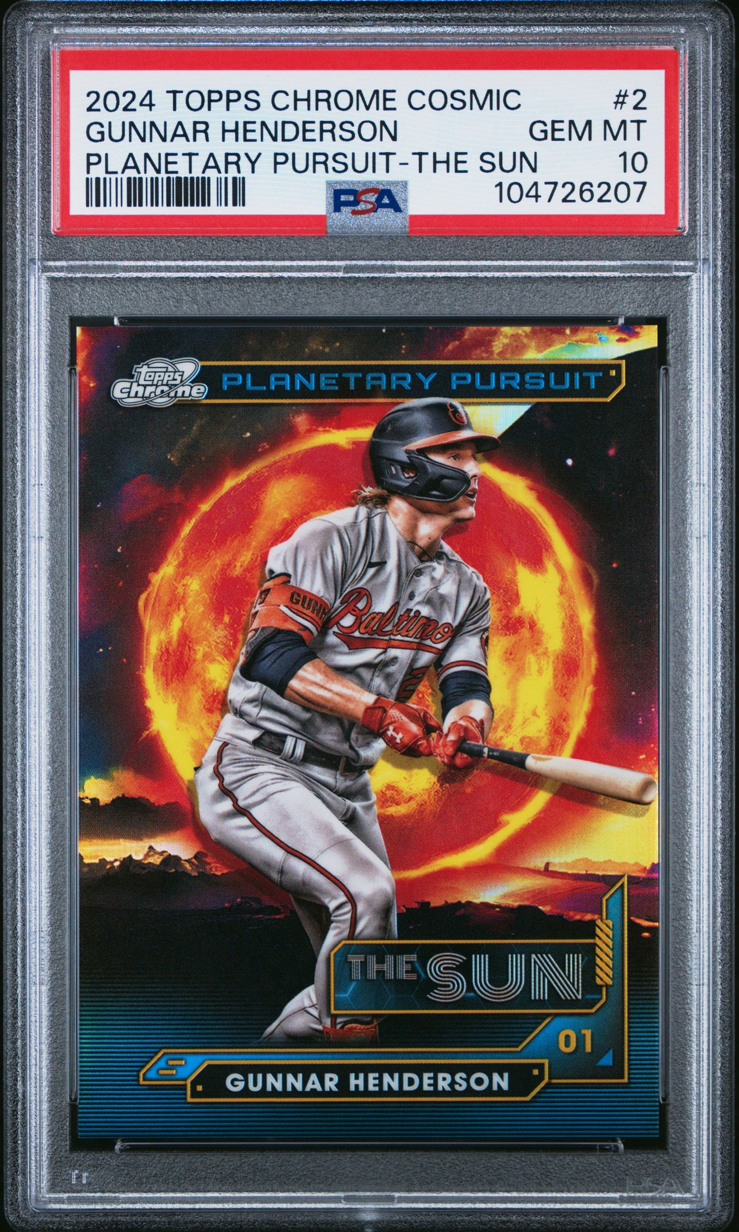 2024 Topps Chrome Cosmic Gunnar Henderson The Sun Planetary Pursuit PSA 10