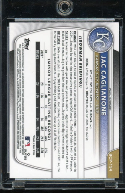2025 Bowman Chrome Jac Caglianone Pearl Refractor