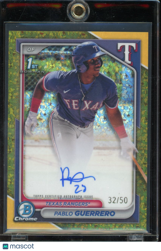 2024 Bowman Chrome Pablo Guerrero Gold Mini Diamond Auto /50