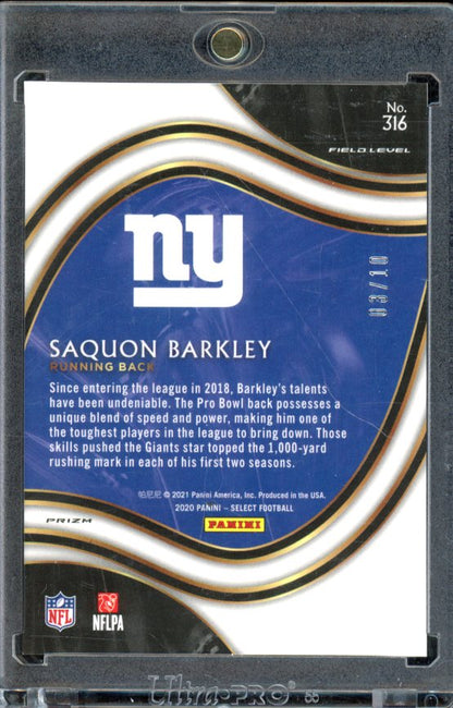 2020 Select Saquon Barkley Gold Disco Field Level /10
