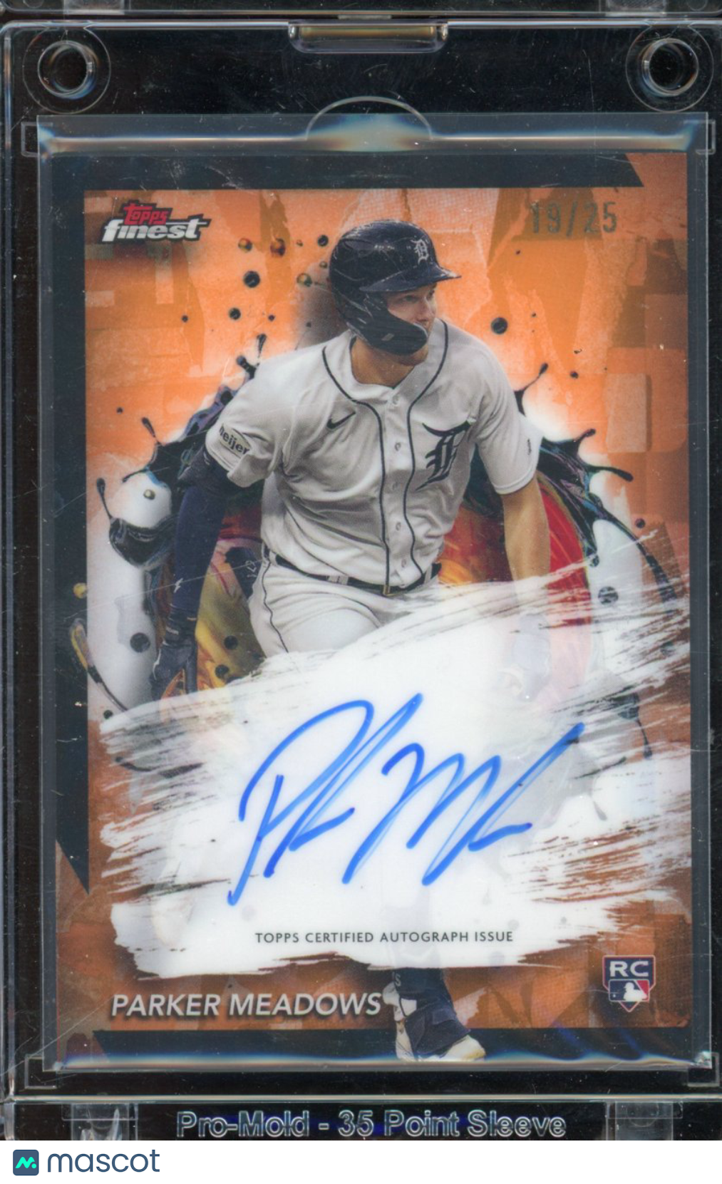 2024 Topps Finest Parker Meadows Orange Rookie Auto /25