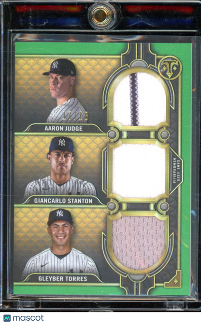2022 Triple Threads Aaron Judge Gincarlo Stanton Gleyber Torres Triple Patch Relic /18