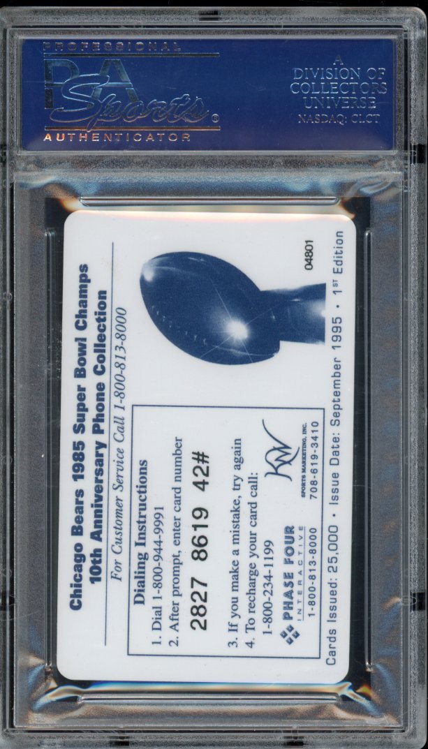 1995 Walter Payton Signed Calling Card Auto /2500 PSA/DNA Auth