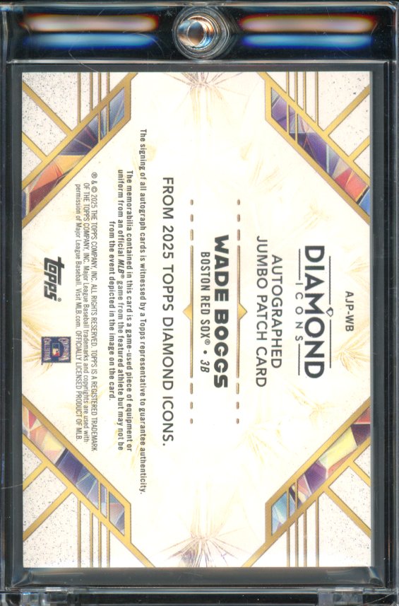 2025 Topps Diamond Icons Wade Boggs GU Patch Auto /25