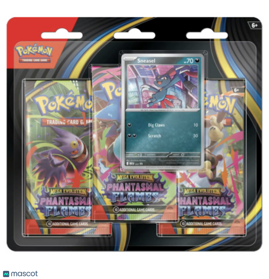 Pokemon Mega Evolution: Phantasmal Flames 3-Pack Blister