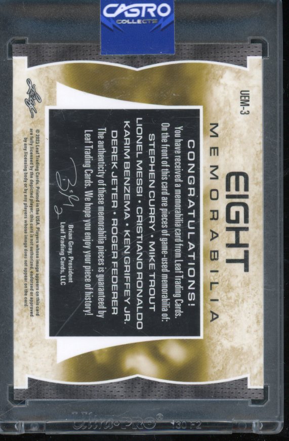 2023 Leaf Eight Memorabilia Curry Messi Jeter Trout Griffey Ronaldo /10