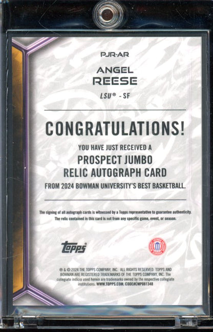 2024 Bowman U Best Angel Reese Patch Auto
