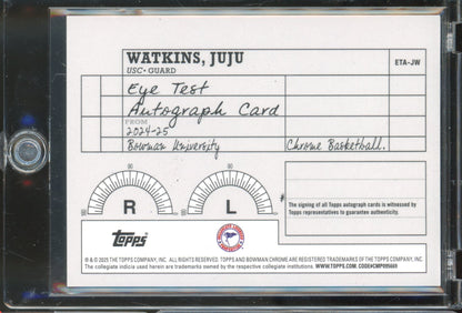 2024 Bowman Chrome U Juju Watkins Eye Test Auto ON CARD