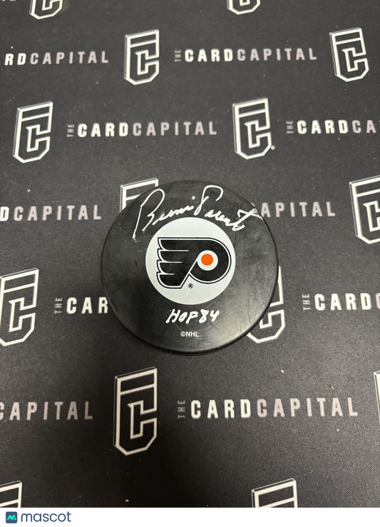 Bernie Parent Signed Flyers Puck JSA "HOF 84"