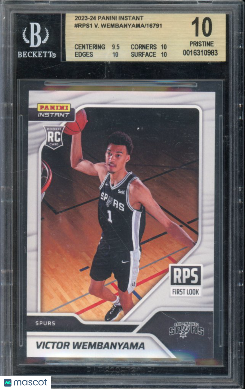 2023-24 Panini Instant Victor Wembanyama Rookie BGS 10