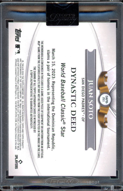 2024 Topps Dynasty Juan Soto Patch Auto /5 Game Used