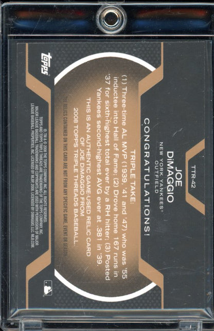 2008 Triple Threads Joe Dimaggio GU Bat Patch Relic /27