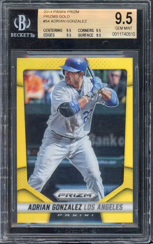 2014 Prizm Adrian Gonzalez Gold 03/10 BGS 9.5