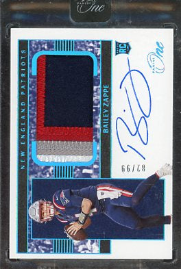 2022 One Bailey Zappe Encased Patch Auto #29 /99 RC